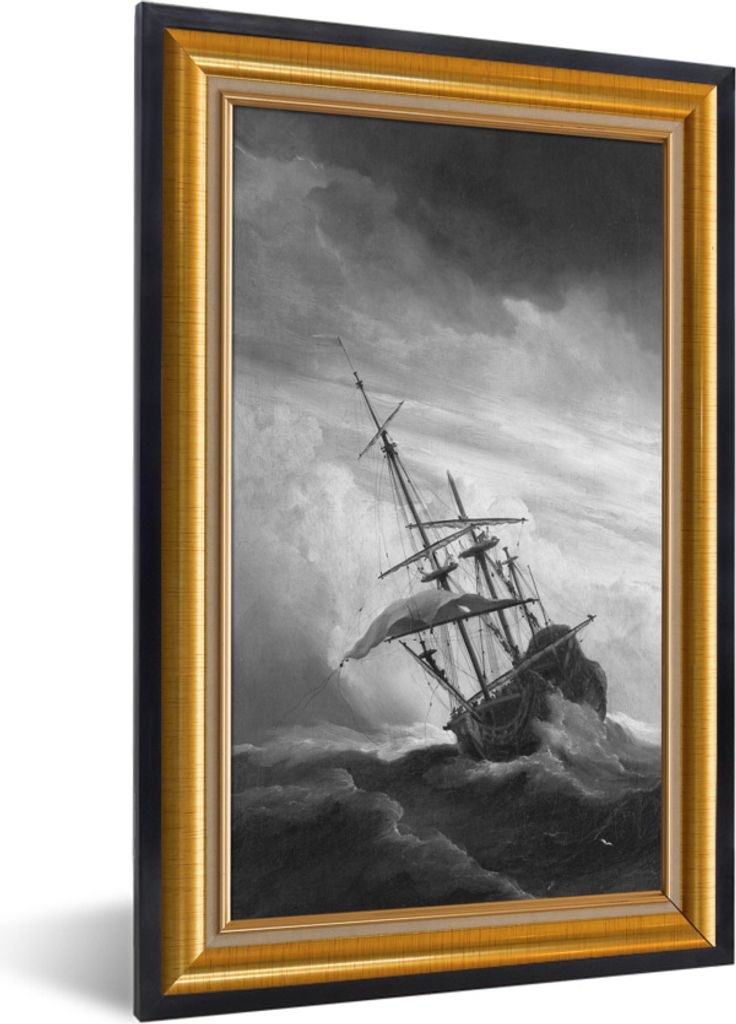 MuchoWow Gerahmtes Poster Kunst - Alte Meister - Liste - Gold 40x60 cm - Poster mit Schwarzem Bilderrahmen Wandposter Rahmen Foto Bilder - Papier...