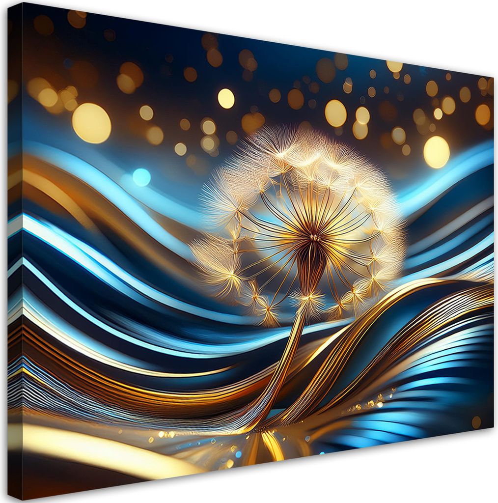 Leinwandbild Kwiat Natura Abstrakcja 120x80 Feeby Blau bild Produktbild 