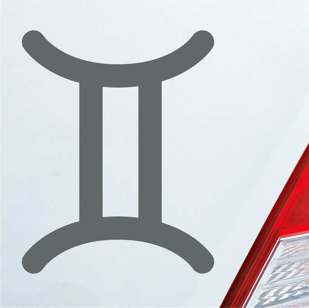 Auto Aufkleber Gemini Zwilling Sternzeichen Sterne Horoskop 8x10 cm Grau Sticker Heckscheibenaufkleber