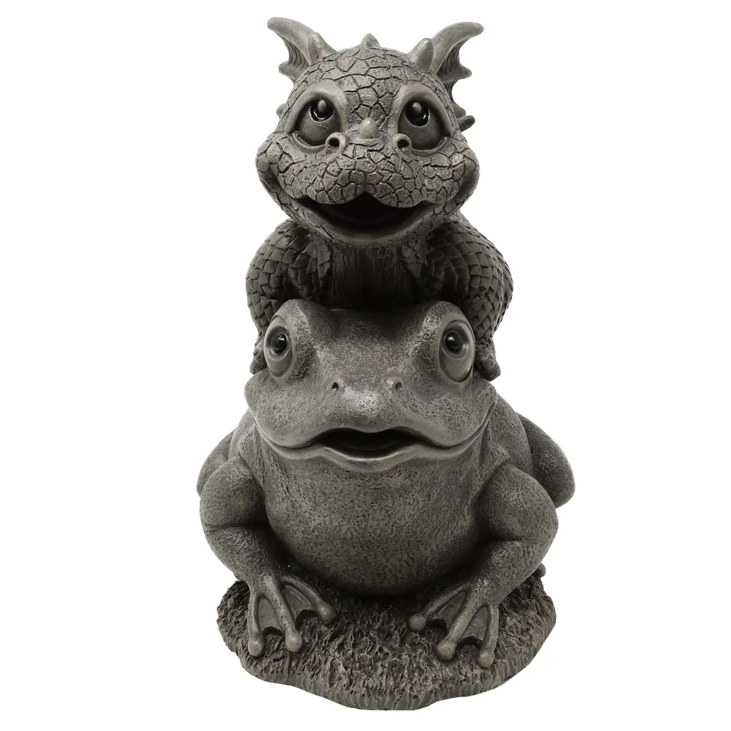 Dragon de jardin Frog figurine décoration extérieure en résine - 25cm