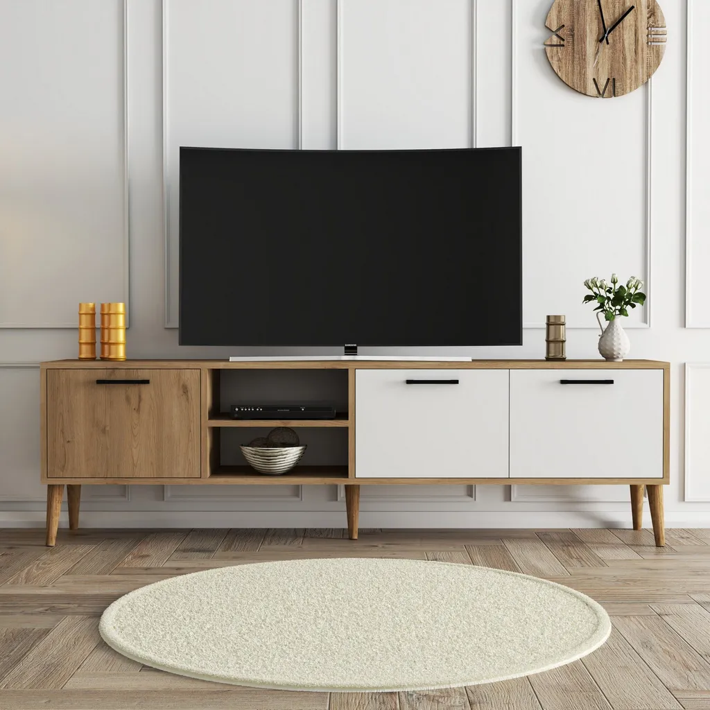 Meuble TV Skye Decor Exxen 1585 Chêne - Plateau Mélaminé 180x35x53cm