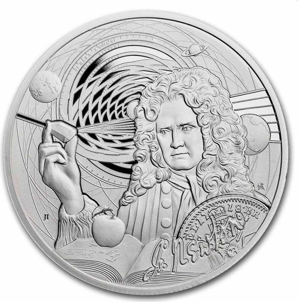 1 Unze Silbermünze Isaac Newton Inspirierende Ikonen 2022 Silber 9999 Sammlermünze