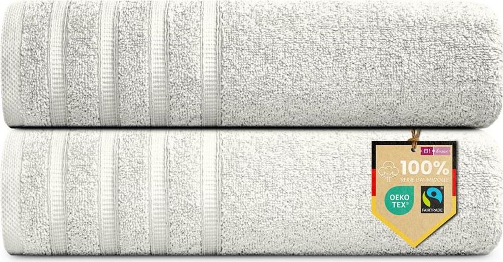 2er Set Saunatücher Plain creme 90x200 : 90x200 : Creme