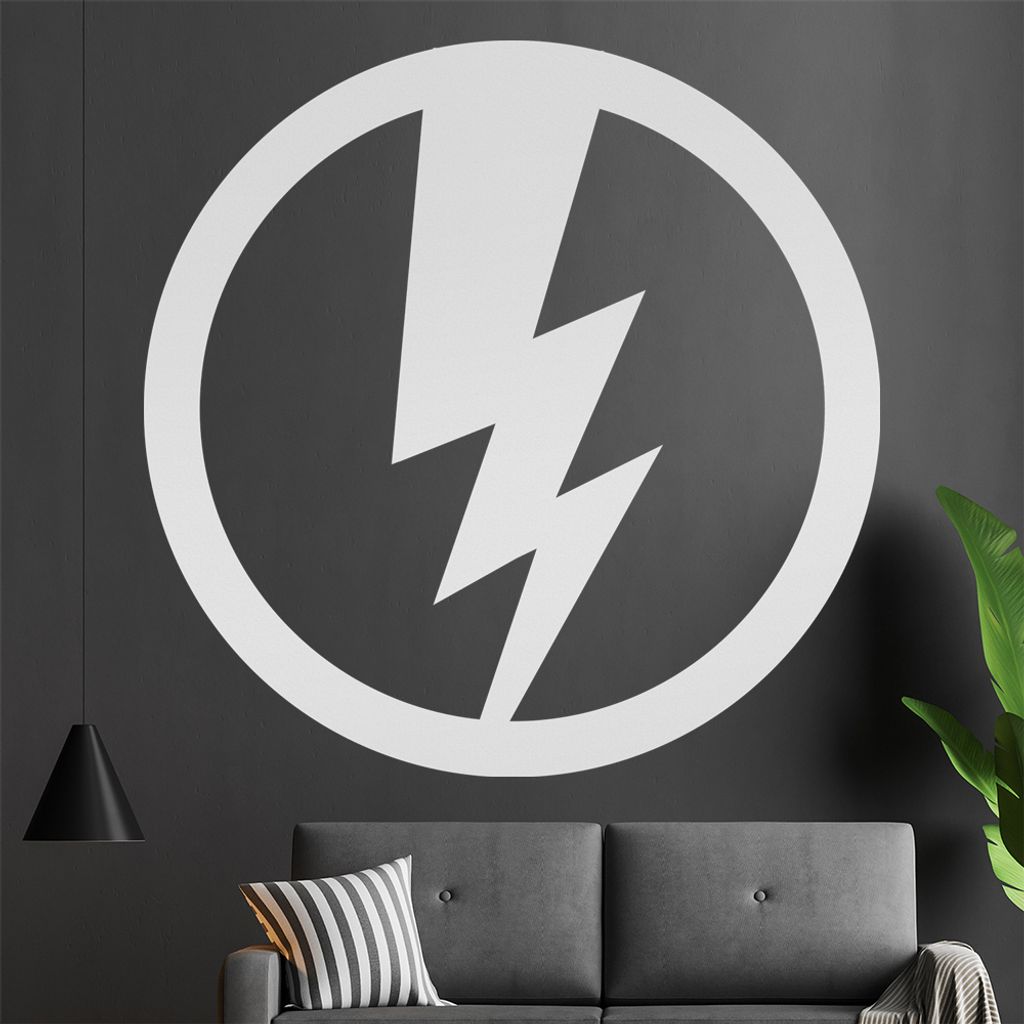 Blitz Wandtattoo in 6 Größen - Wandaufkleber Wall Sticker - Dekoration, Küche, Wohnzimmer, Schlafzimmer, Badezimmer