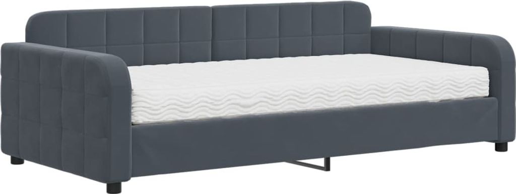 vidaXL Tagesbett mit Matratze Dunkelgrau 100x200 cm Samt Produktbild 