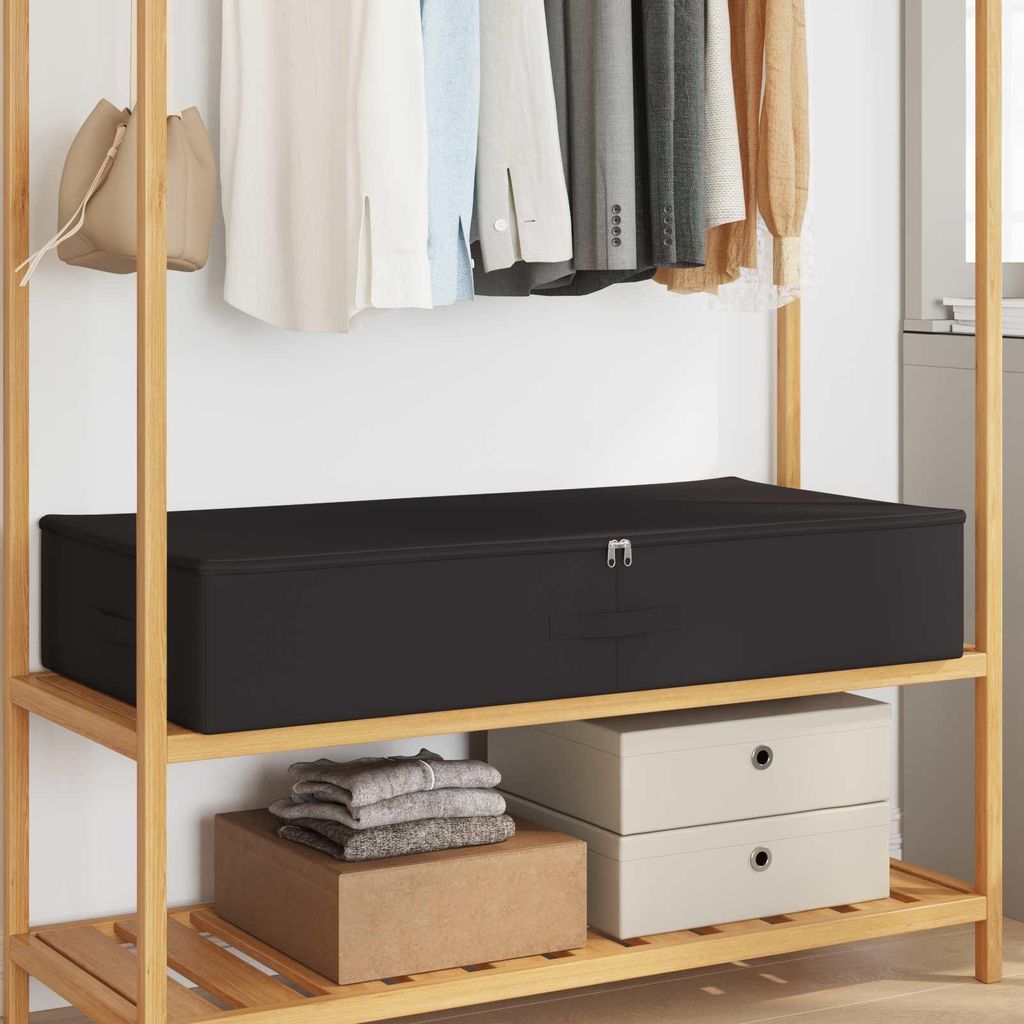 Möbel Aufbewahrungsbox Anthrazit 100 x 50 x 18 cm VliesstoffAufbewahrungsboxen - Aufbewahrungsboxen c6679
