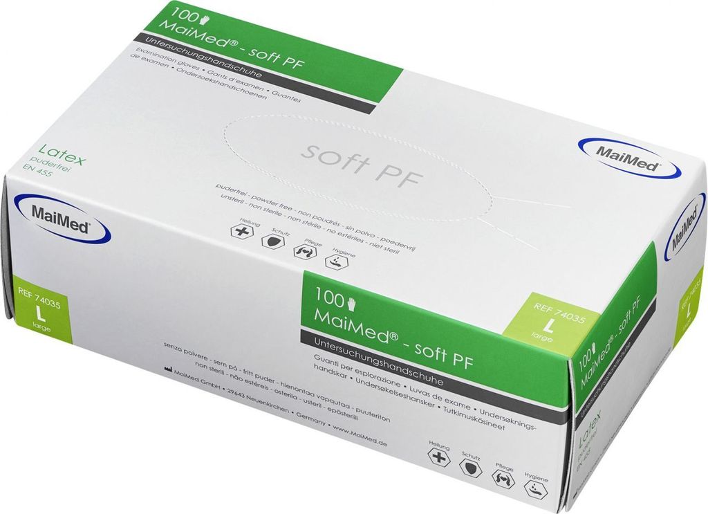 MaiMed Einmalhandschuhe med-soft Latex Größe L Produktbild 2