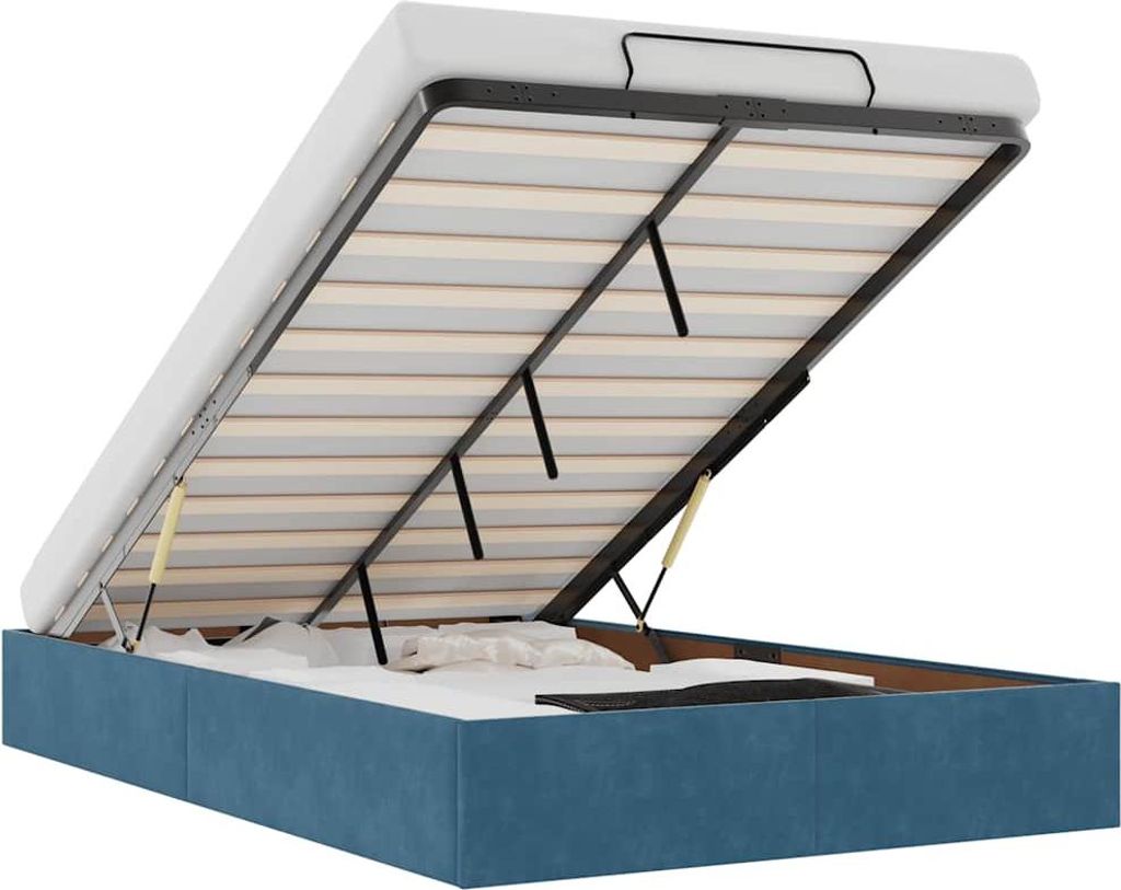 vidaXL Ottoman-Bett ohne Matratze Dunkelblau 120x200 cm Samt