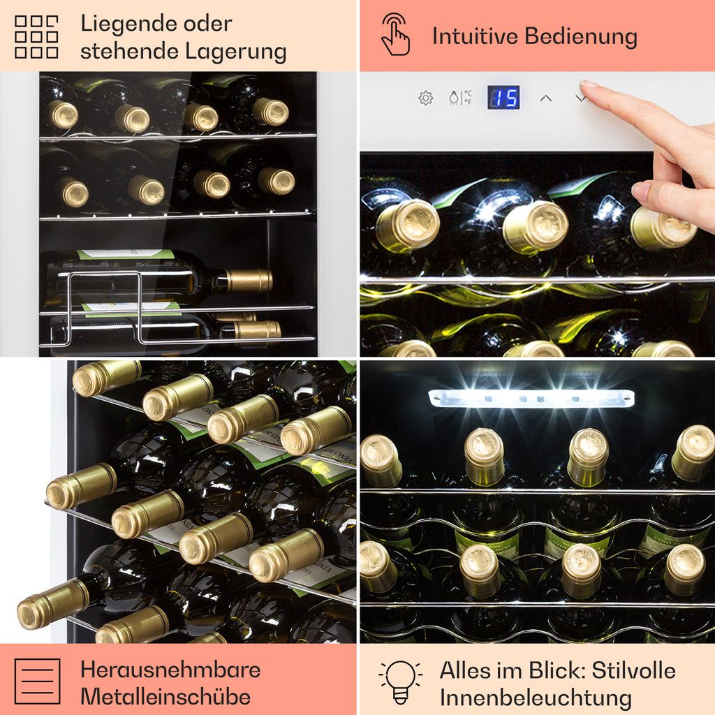 Klarstein Weinkühlschrank, 1 Zonen Getränkekühlschrank Produktbild 4