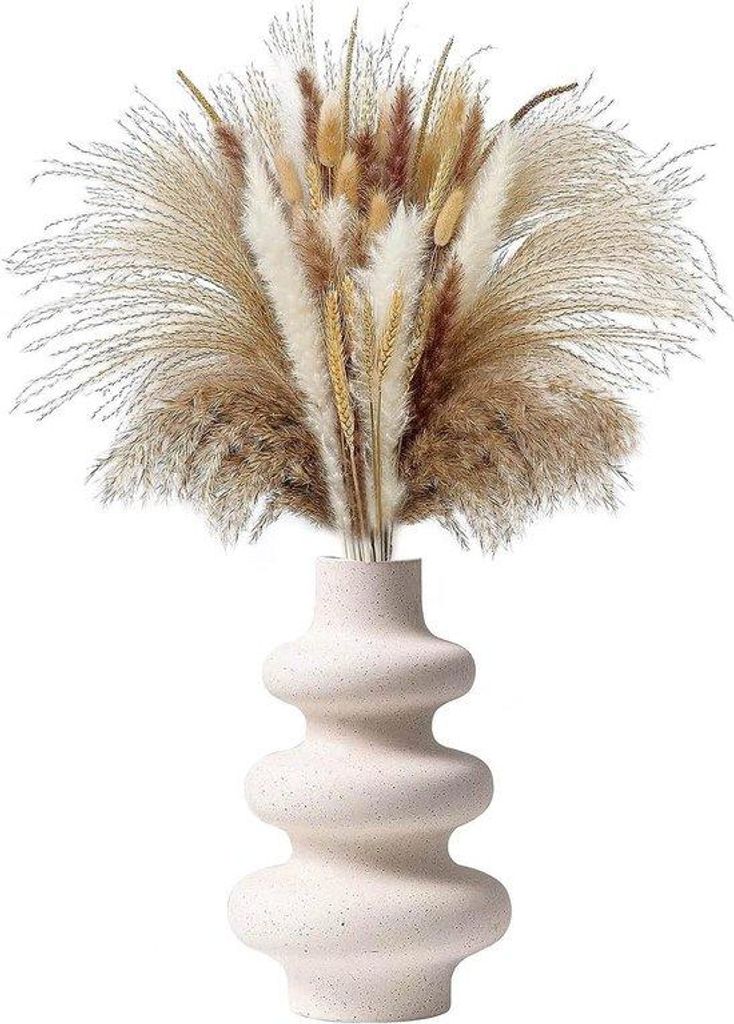 Keramische runde Vaas für Trockenblumen modern matt