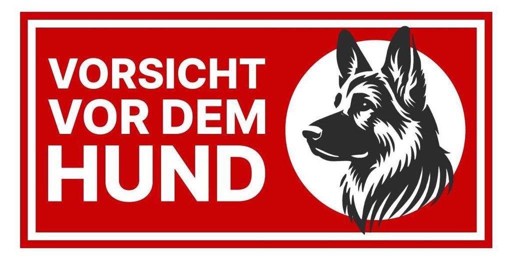 Warnung vor dem Hund Hinweisschild 30x15 cm wetterfest Produktbild 
