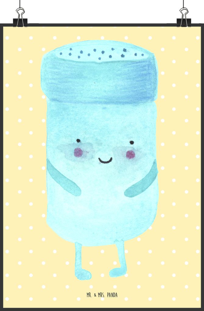 Mr. & Mrs. Panda Bild Beste Freunde Salz DIN A2 - Gelb Pastell - Geschenk, drucke, Plakat, Wanddeko, Wandbild, Fehlende Keywords, Lustige Sprüche
