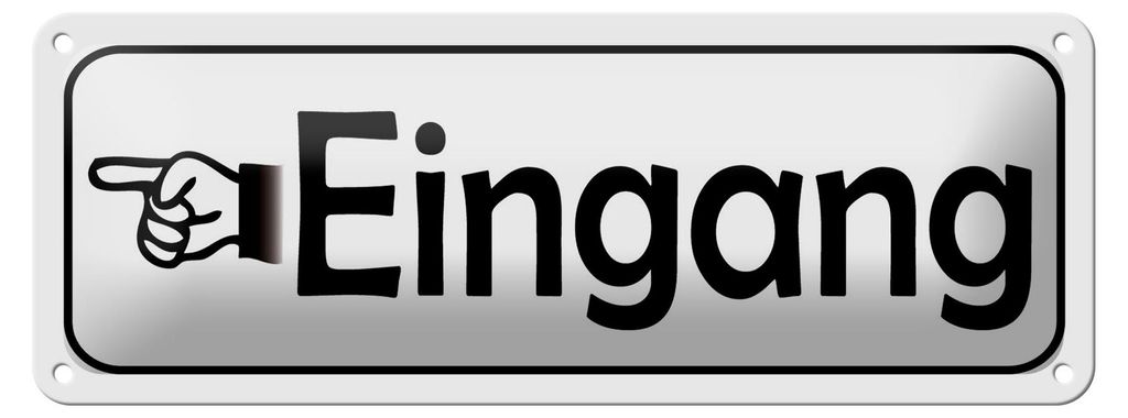 Blechschild Eingang links 27x10cm Pfeilwegweiser Dekoration Produktbild 