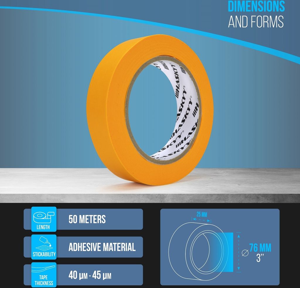 Goldband Malerband Kreppband Malerkrepp 25mm x 50m Profi Produktbild 3
