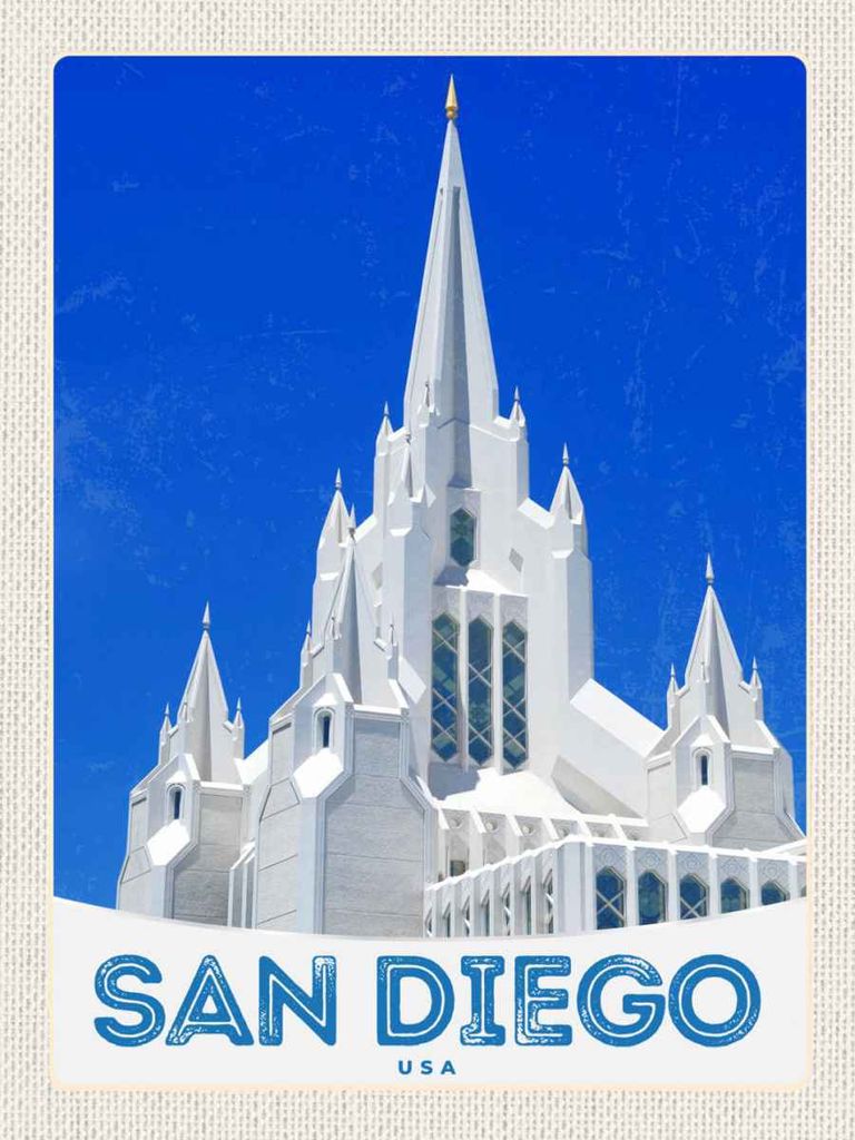 vianmo Holzschild 40x30 cm San Diego USA Amerika Architektur Bildmotiv Reisemotiv