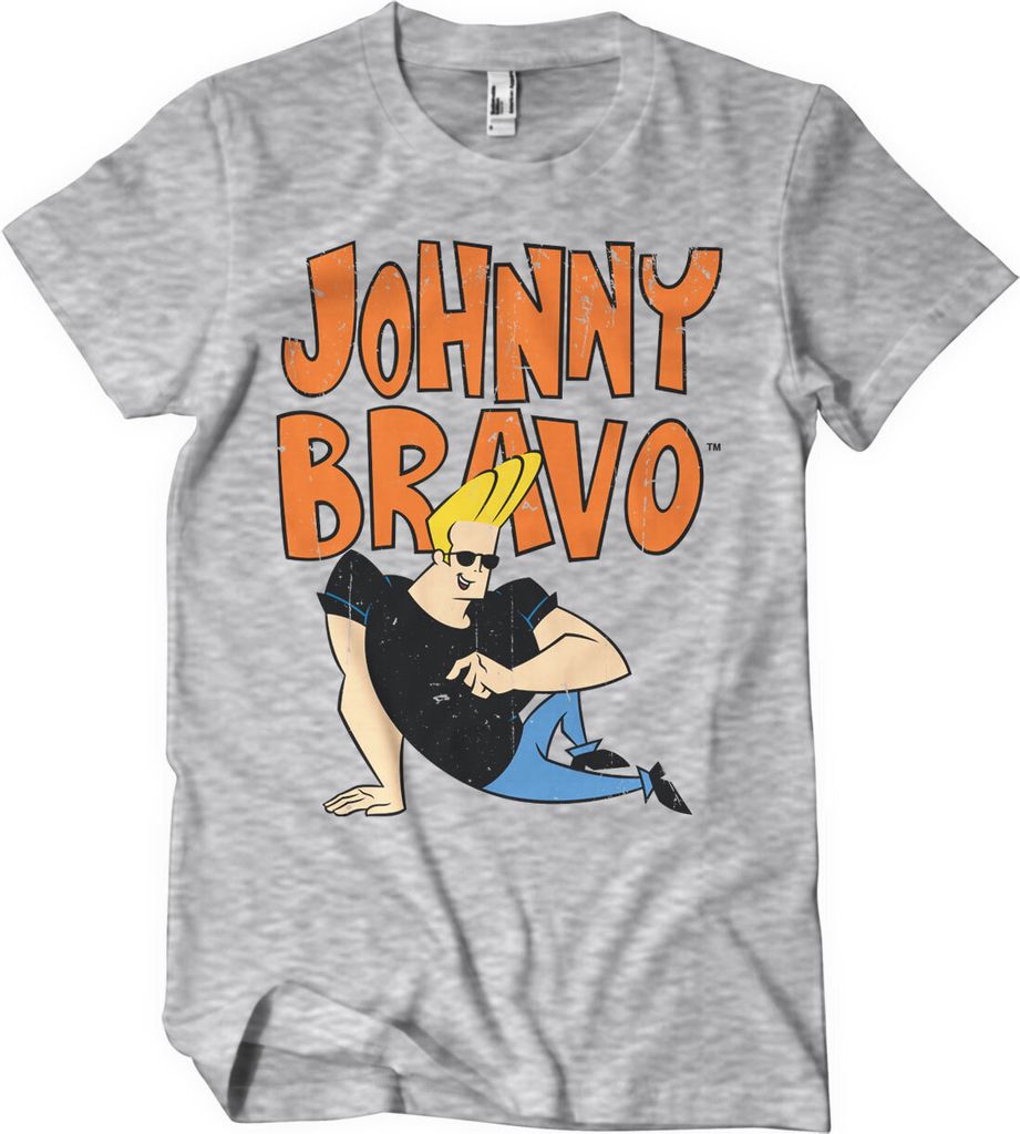 Johnny Bravo T-Shirt - Medium - HeatherGrey