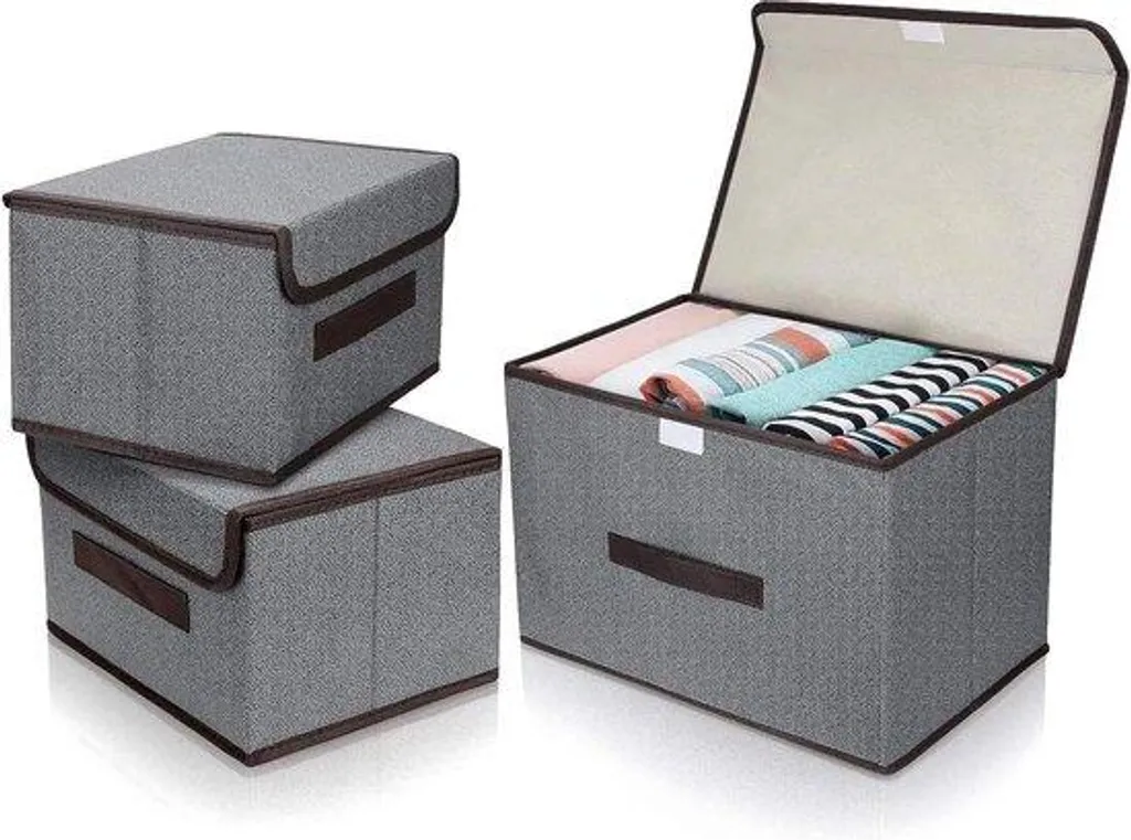 Organisateur de jouets et livres gris pliable pour chambre enfant et salon