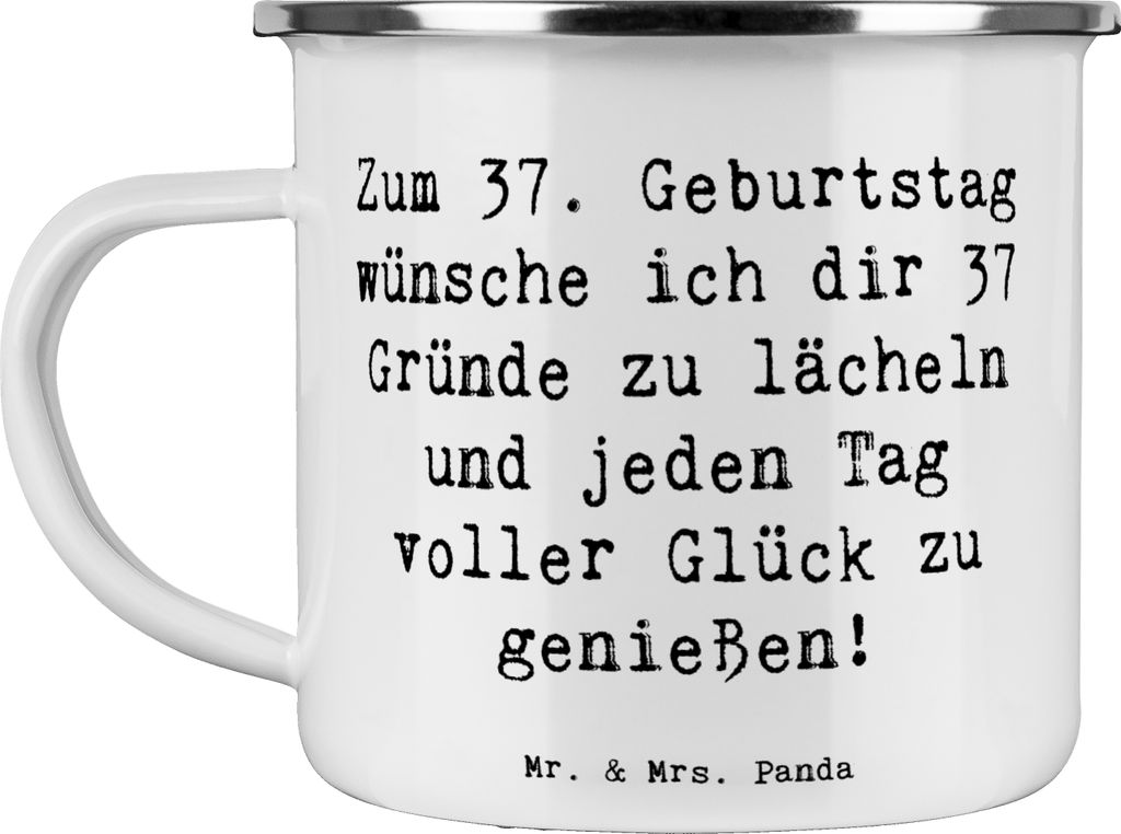 Mr. & Mrs. Panda Haferl Spruch 37. Geburtstag Glücksmomente - Weiß - Geschenk, Happy Birthday, handgefertigt, Alter, Dankbarkeit, Geburtstagsgesc...