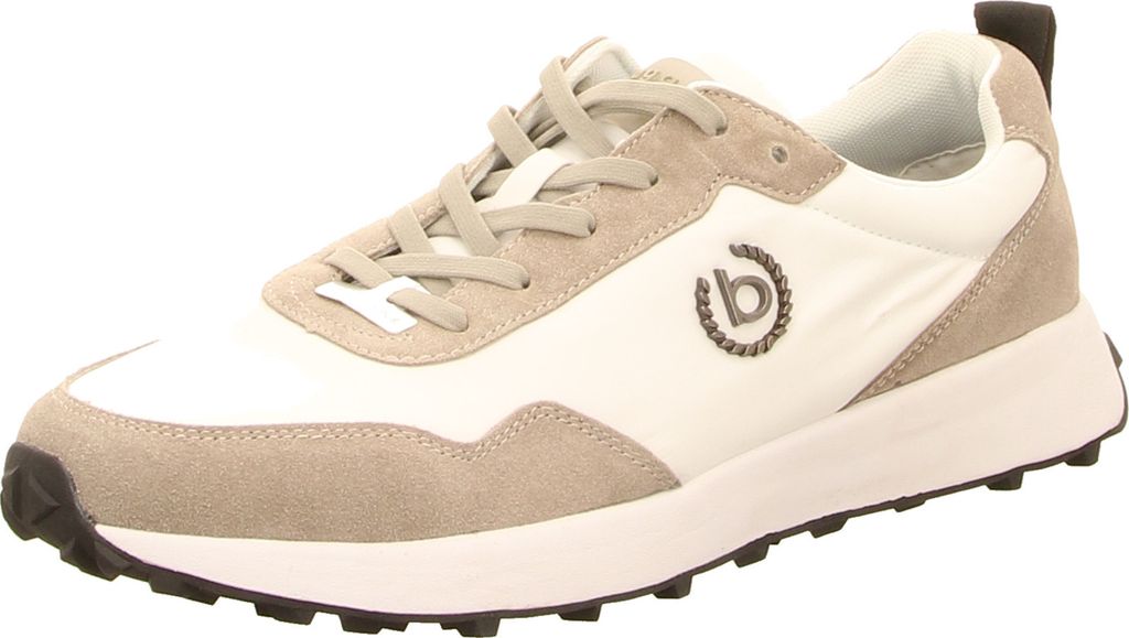 Bugatti Schnürhalbschuhe bequem in weiss/weiss kombi, Gr. 44