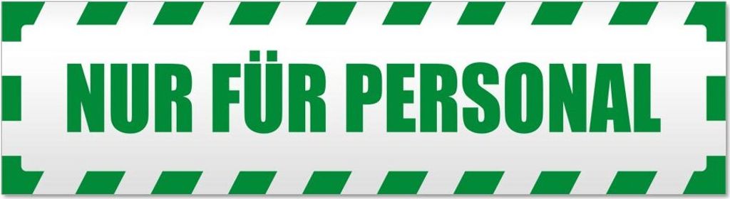 Nur für Personal gestreift Magnetschild Schild magnetisch