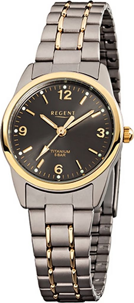 Regent Titan Damen Uhr F-429 Quarzuhr Armband grau silber Produktbild 
