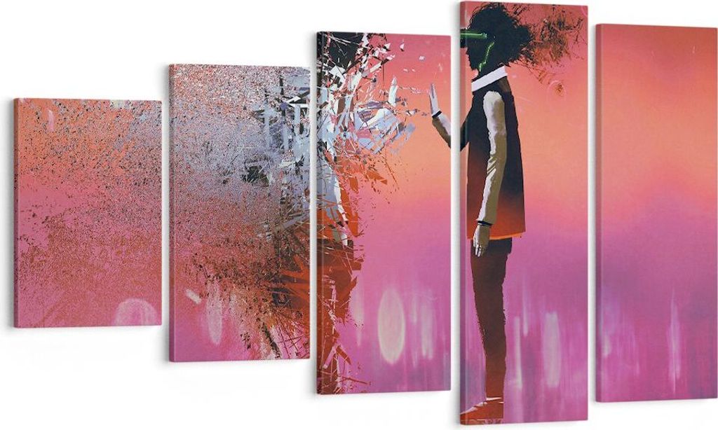 Bild auf Leinwand - Leinwandbild - Mann modern - 100x60cm - Wand Bild - Wanddeko - Wandbilder - Leinwanddruck - Bilder - Kunstdruck - Wanddekoratio...