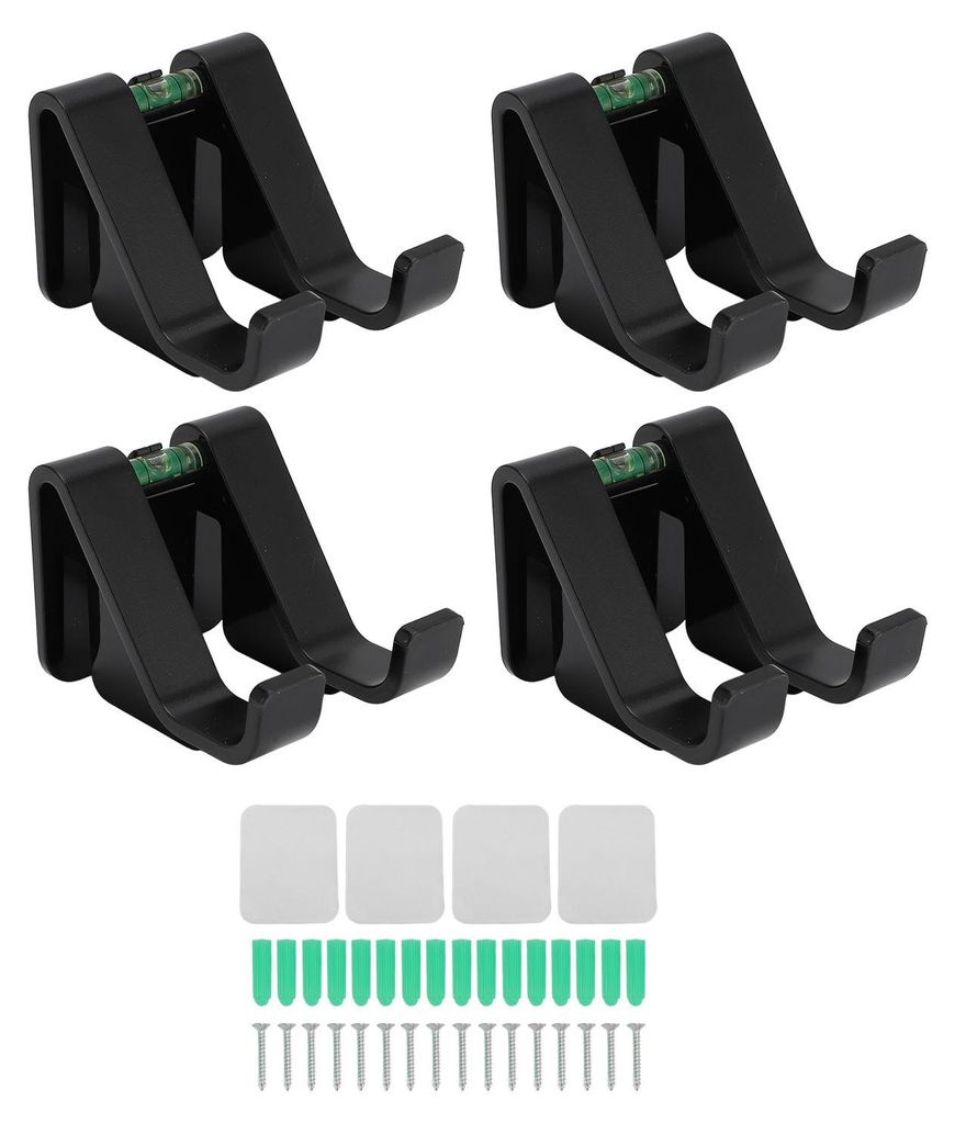 4 Stück Videospiel-Controller-Wandhalterung, universelles, nicht stanzendes Aufbewahrungsregal für Elite Series S, Schwarz