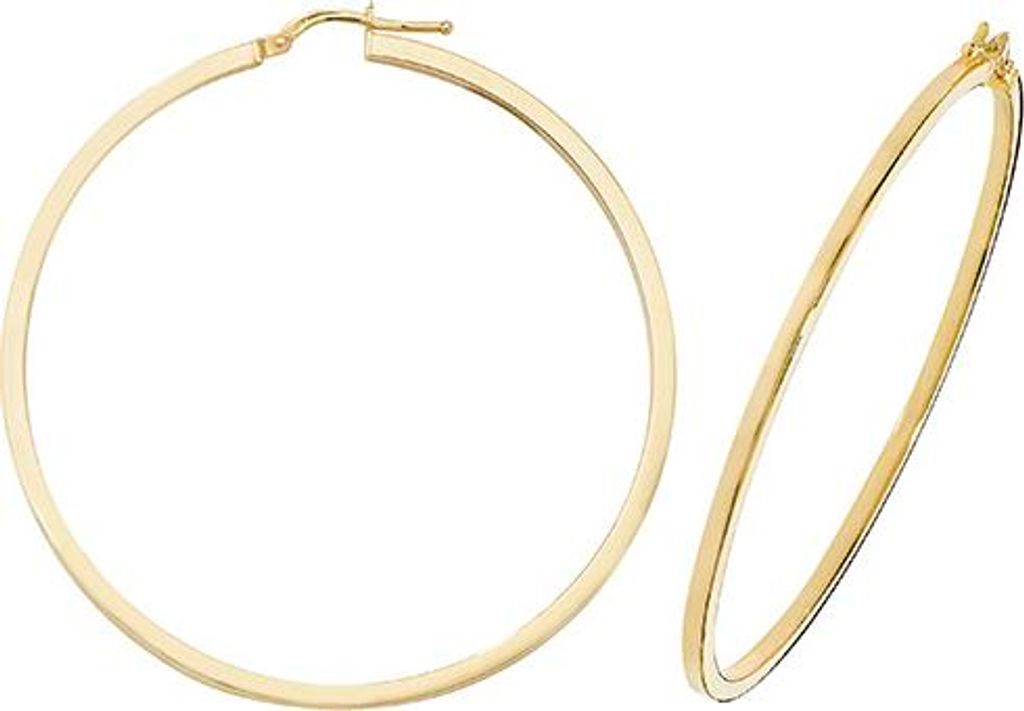 9 Karat (375) Gold Damen - Paar Creolen - 50mm; TRS38433MM50