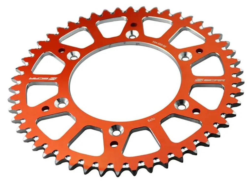 Pignon moto cross 50 dents SCAR pour chaîne 520 en alu spécial enduro