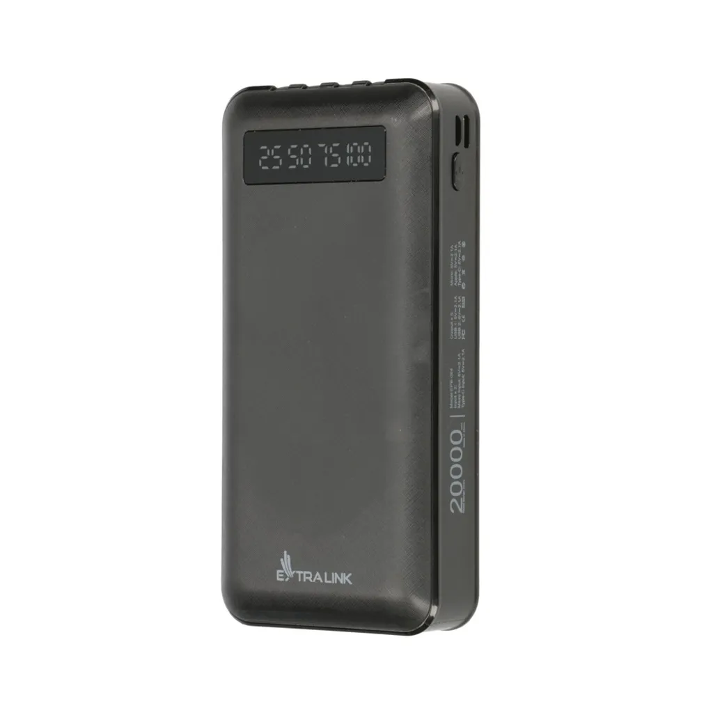 Extralink EPB-084 Powerbank 20000mAh Noir avec Double Port USB-C