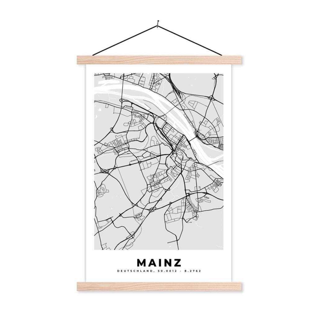 MuchoWow® Textilposter Stadtplan - Deutschland - Mainz - Produktbild 