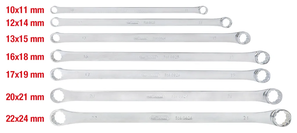 Clé polygonale double CHROMEplus XL pour serrage intense, kit 7 pièces - 2