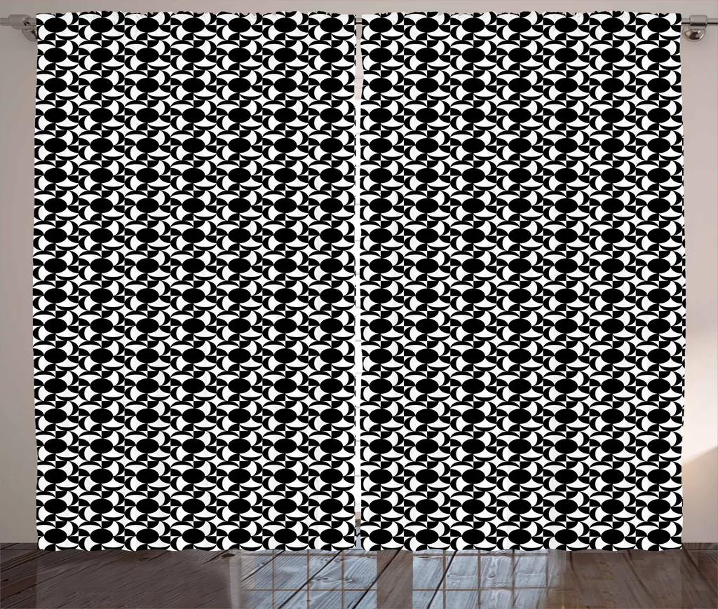 ABAKUHAUS Tenda Grafica Pinwheel 280x175cm Nero Bianco Soggiorno