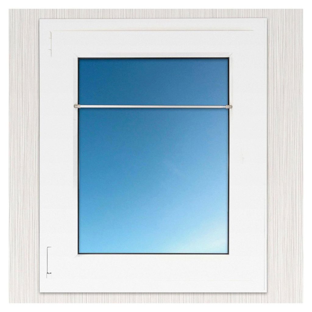 Klemm-Gardinenstange (Silber, 80-120 cm - 1 Stück) ausziehbare Stange für Gardinen und Scheibengardinen - einfache Montage am Fensterrahmen, ohne...