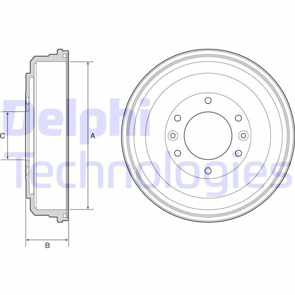 2x DELPHI Bremstrommel BF555 für HYUNDAI H-1 Cargo (TQ) Produktbild 