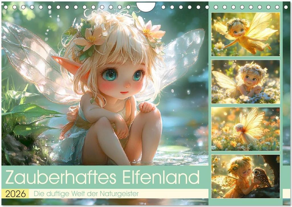 Zauberhaftes Elfenland. Die duftige Welt der Naturgeister (Wandkalender 2026 DIN A4 quer), CALVENDO Monatskalender