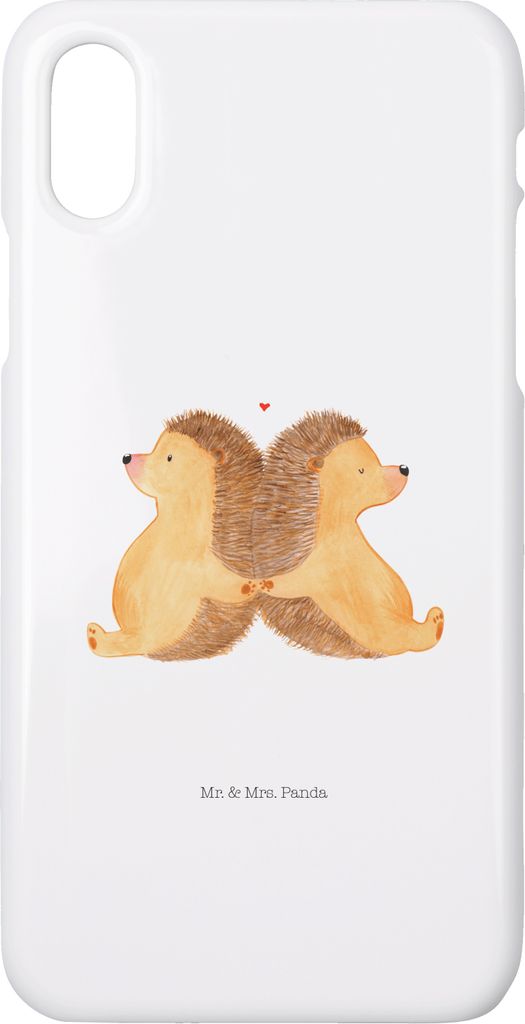Mr. & Mrs. Panda Iphone 10 Handyhülle Igel händchenhaltend - Weiß - Geschenk, Freundin, Handy, X, Love, Hochzeit, Liebesbotschaft, Verknallt, Co...