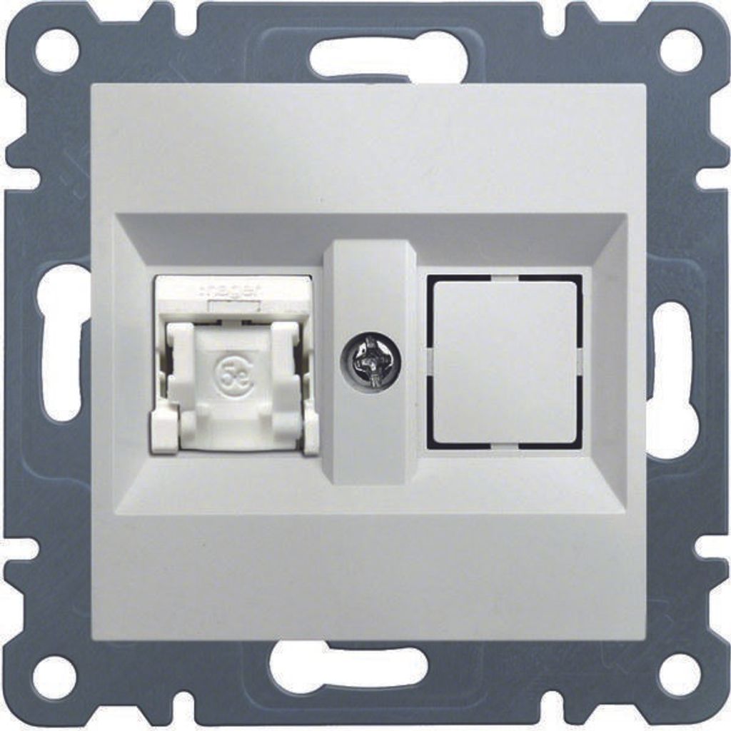 HAGER lumina Einzel-Datendose RJ45 kat.5e UTP weiß WL2110