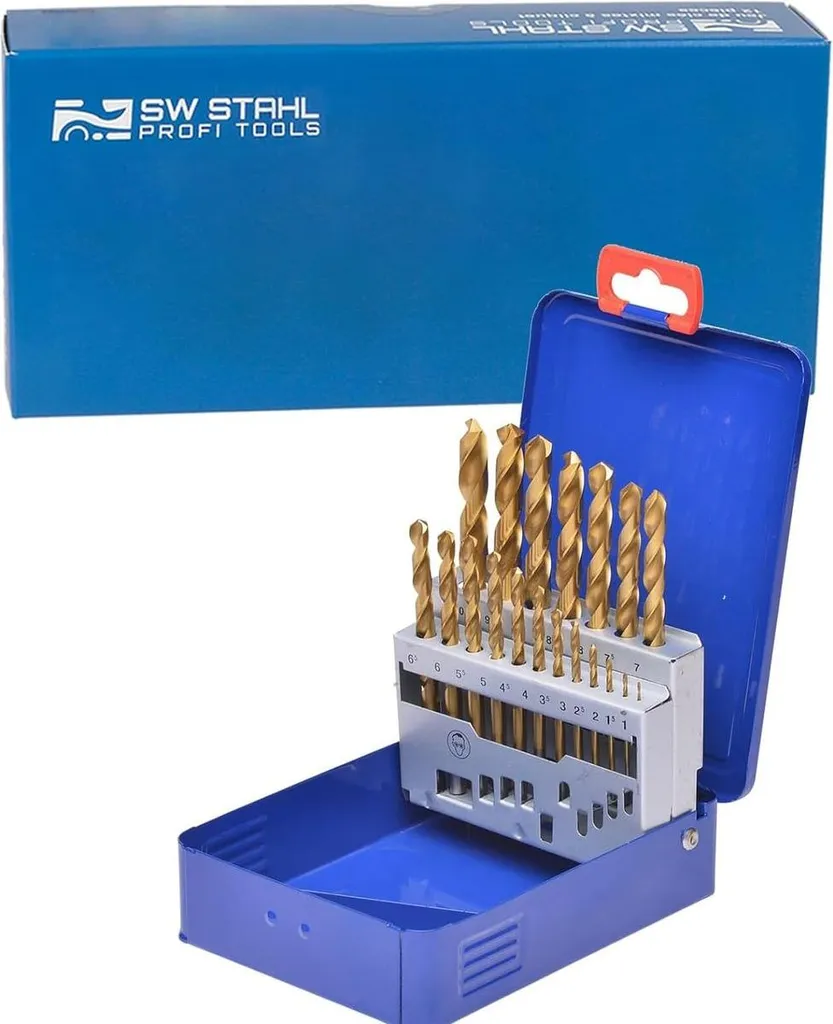 Jeu de Forets pour Métal Dur et Inox 19 pcs SW-Stahl 80519L Titane