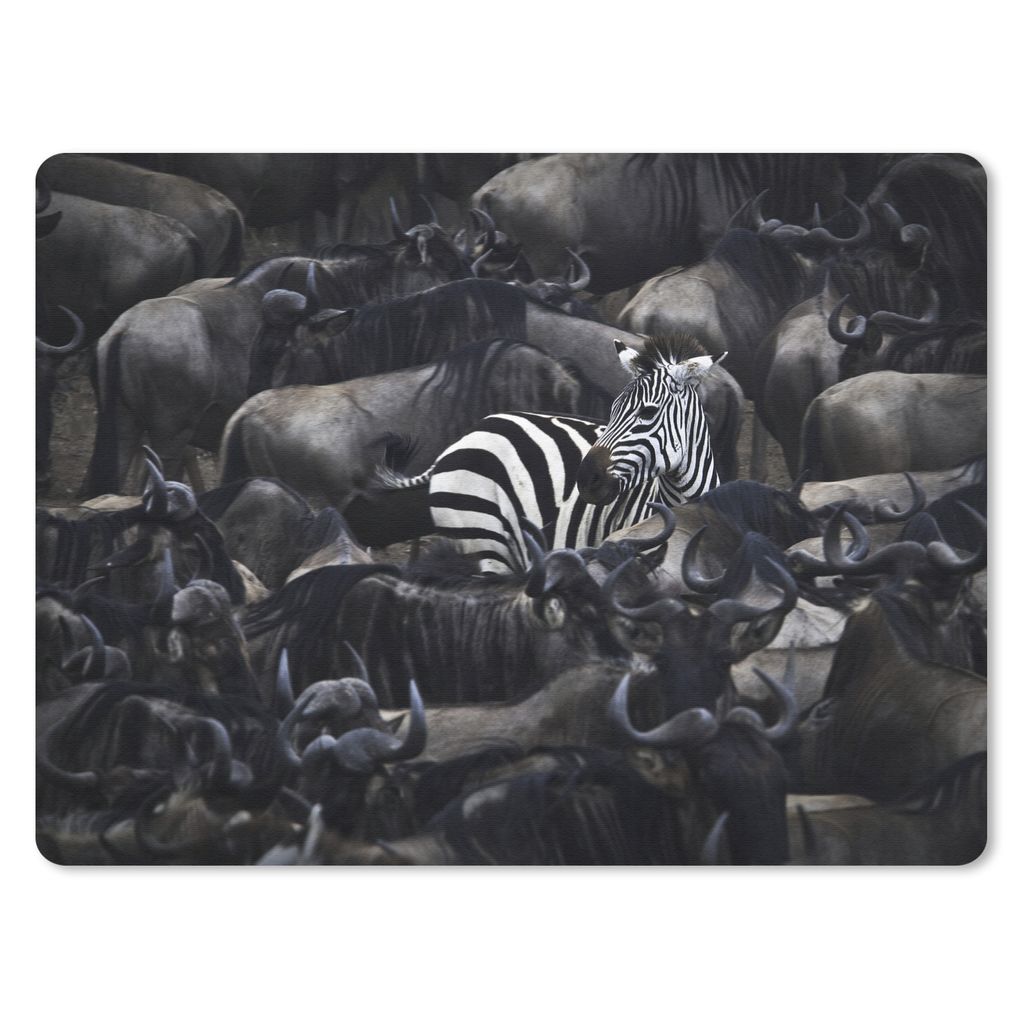 MuchoWow Mauspad Mousepad Zebra - Büffel - Braun 40x30 cm - Mousepads - Maus Mat - Pad - Mausunterlage - Anti Rutsch