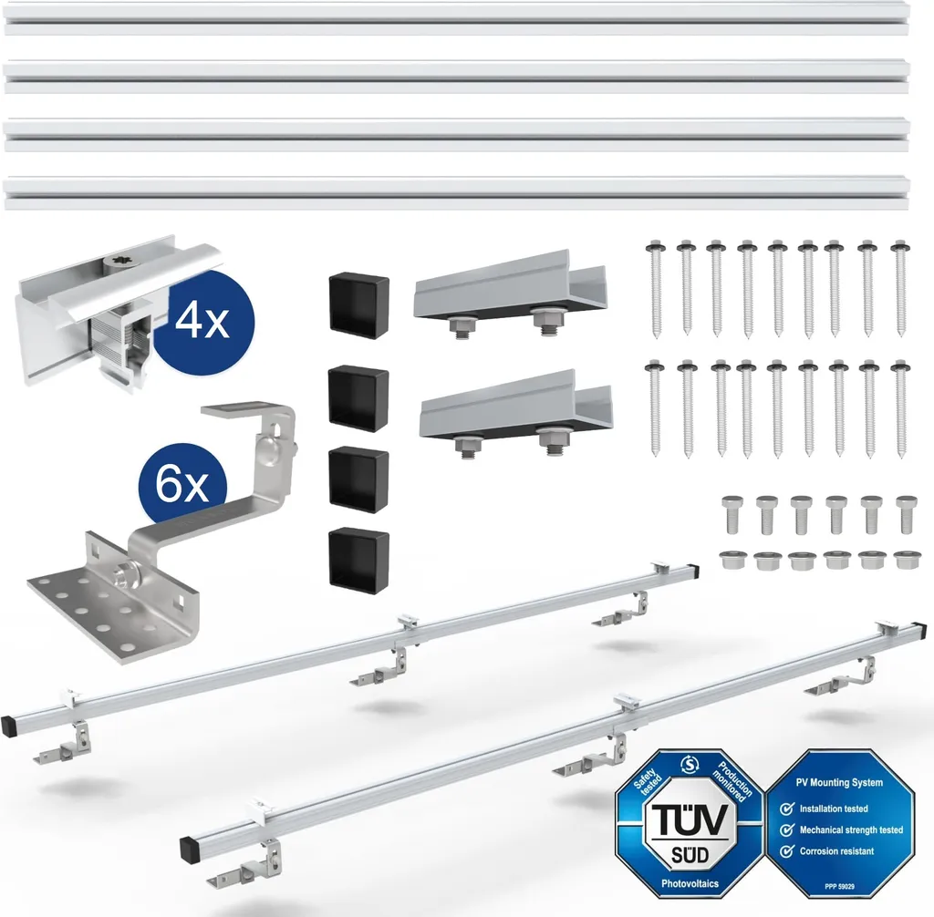 Support Panneau Solaire Toiture Tuiles Aluminium NuaSol Longueur 120cm