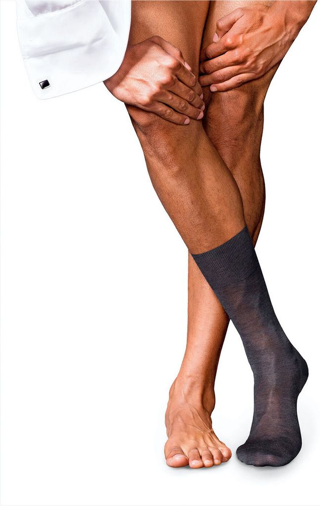 FALKE No. 9 Pure Fil d'Écosse Socken Herren anthracite mel. 45-46