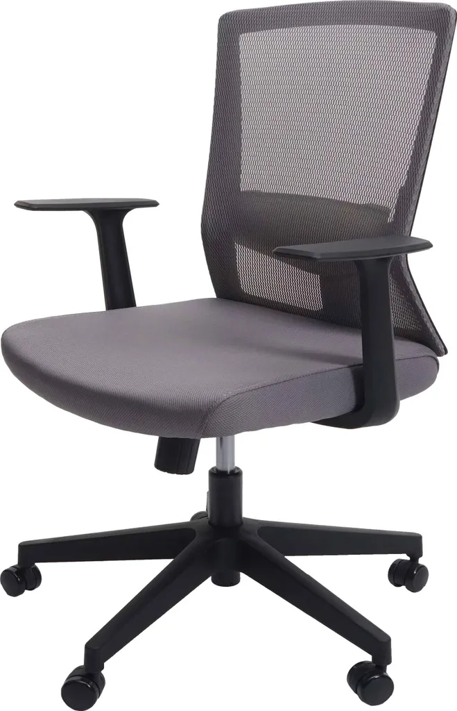 Chaise de bureau HWC-J90 avec dossier ergonomique en S coloris gris
