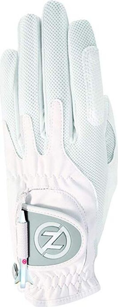 Zero Friction Null Reibung Damen-Compression-fit Synthetik Golf Handschuhe, Universal Fit One Size, Damen, weiß, Einheitsgröße