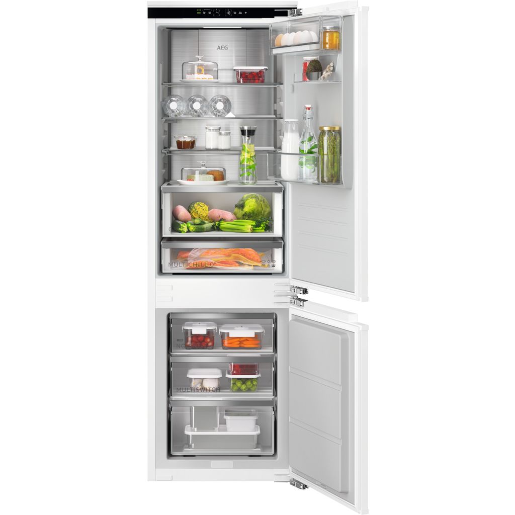 AEG 9000 MultiChill 0° / Einbau-Kühl-Gefrierkombination / WiFi-Vernetzung / 1780 mm / 223 L / Null-Grad-Schublade / Festtür TSC9V18WCC Weiß