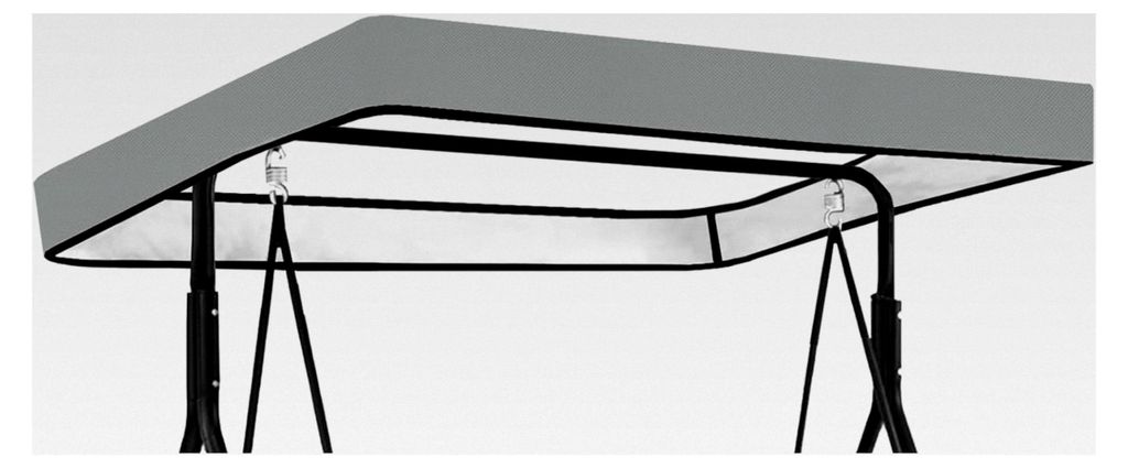 Dachbezug für Hollywoodschaukel 213x122x18cm, Ersatzdach für 3-Sitzer Hollywoodschaukel, Sonnendach aus 210D Oxford-Stoff, wasserdicht und UV-bes...