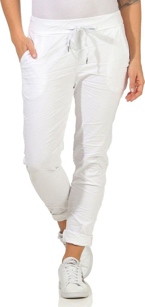 Schlupfhose Damen Stretch Jeans Gr. 36-48 leichte Chino Sommerhose mit Gummizug