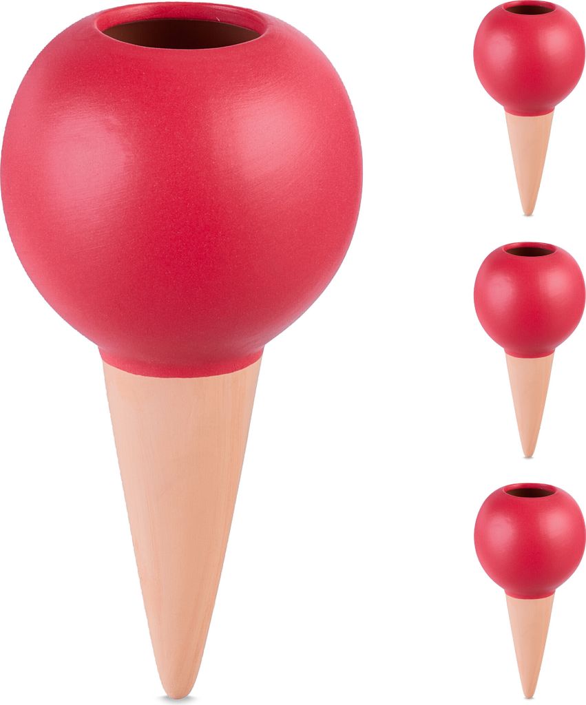 Relaxdays Tonkegel Bewässerung, 4er Set, für 1,5L Flaschen, Produktbild 