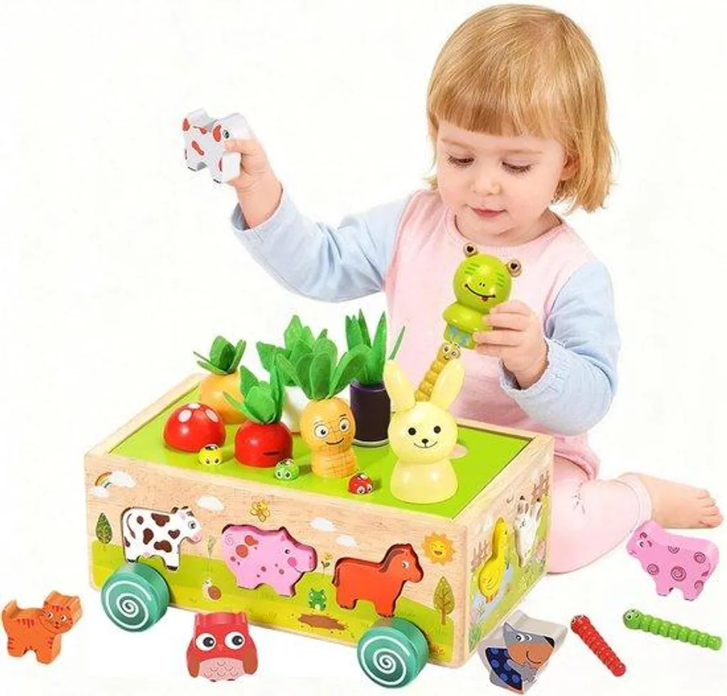 Jeu d'éveil Montessori en bois : kit de tri animaux et ferme éducative