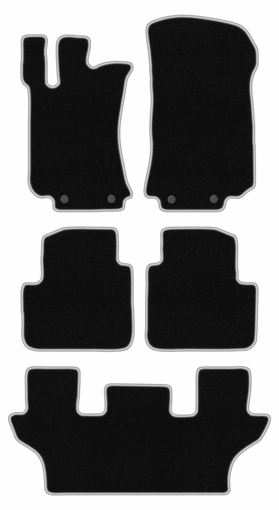 Fußmatten Velours Schwarz/Silber für Mercedes R251 / V251 Produktbild 
